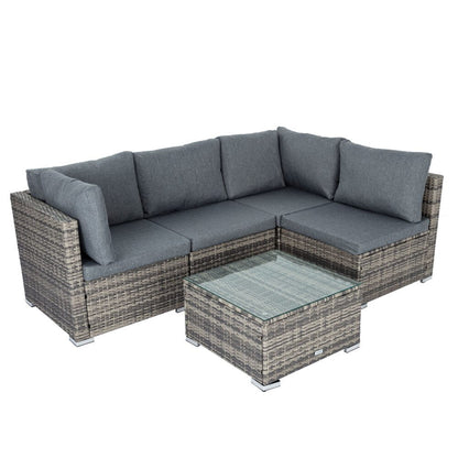 Bondi 5 Pc Outdoor Furniture Setting - Grey - Cosy Abode