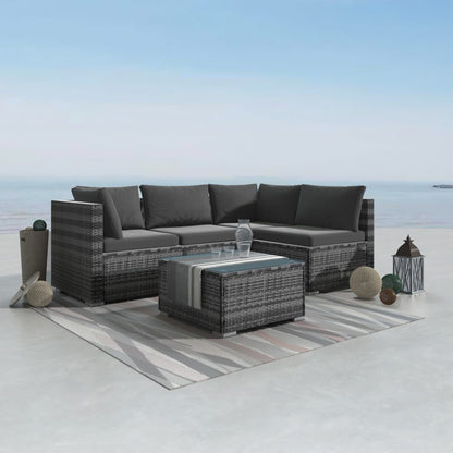 Bondi 5 Pc Outdoor Furniture Setting - Grey - Cosy Abode