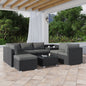 Large Modular Outdoor Ottoman Lounge Set in Black - Cosy Abode