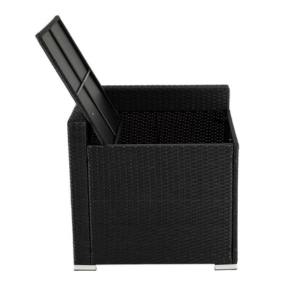 Large Modular Outdoor Ottoman Lounge Set in Black - Cosy Abode