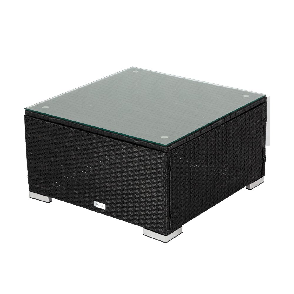 Large Modular Outdoor Ottoman Lounge Set in Black - Cosy Abode