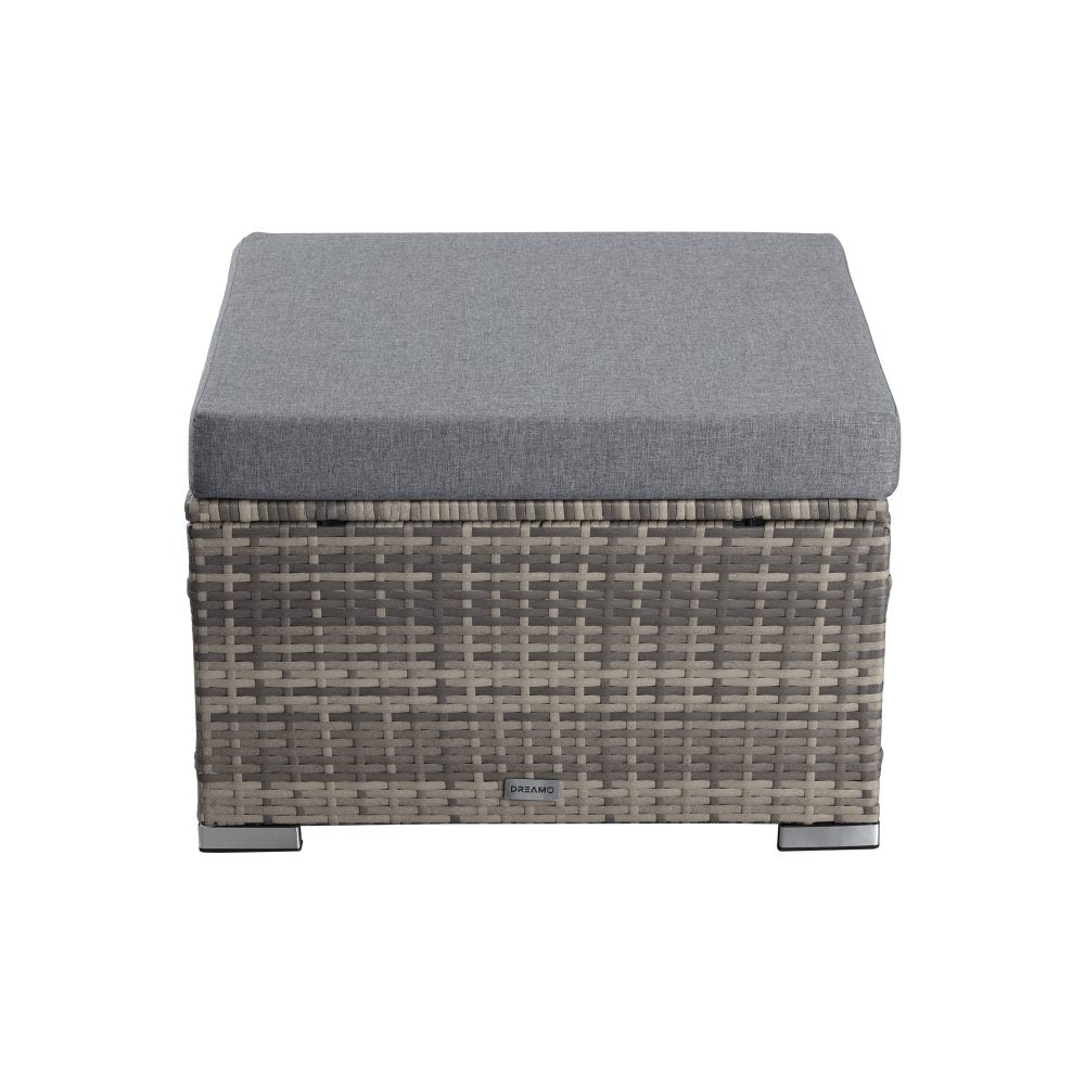 Large Modular Outdoor Ottoman Lounge Set in Grey - Cosy Abode
