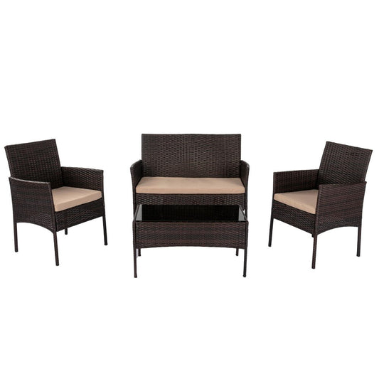 Breeze 4-Seat Wicker Outdoor Lounge Set - Cosy Abode