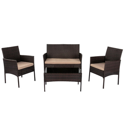 Breeze 4-Seat Wicker Outdoor Lounge Set - Cosy Abode