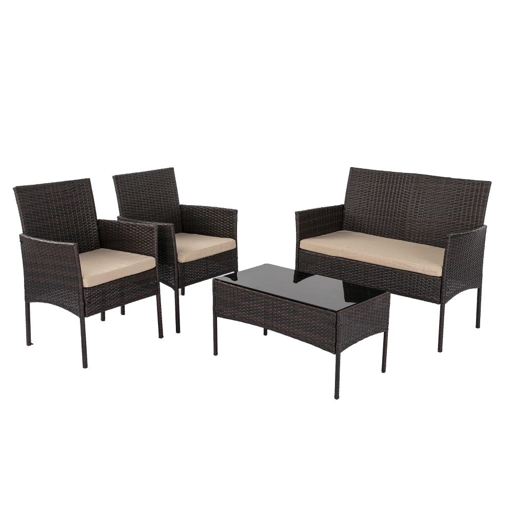 Breeze 4-Seat Wicker Outdoor Lounge Set - Cosy Abode