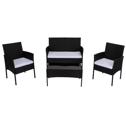 Ville 4-Seater PE Wicker Outdoor Lounge Sofa Set - Cosy Abode