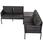 Eden 4-Seater Outdoor Lounge Set with Coffee Table in Black-Stylish Textile and Rope Design - Cosy Abode