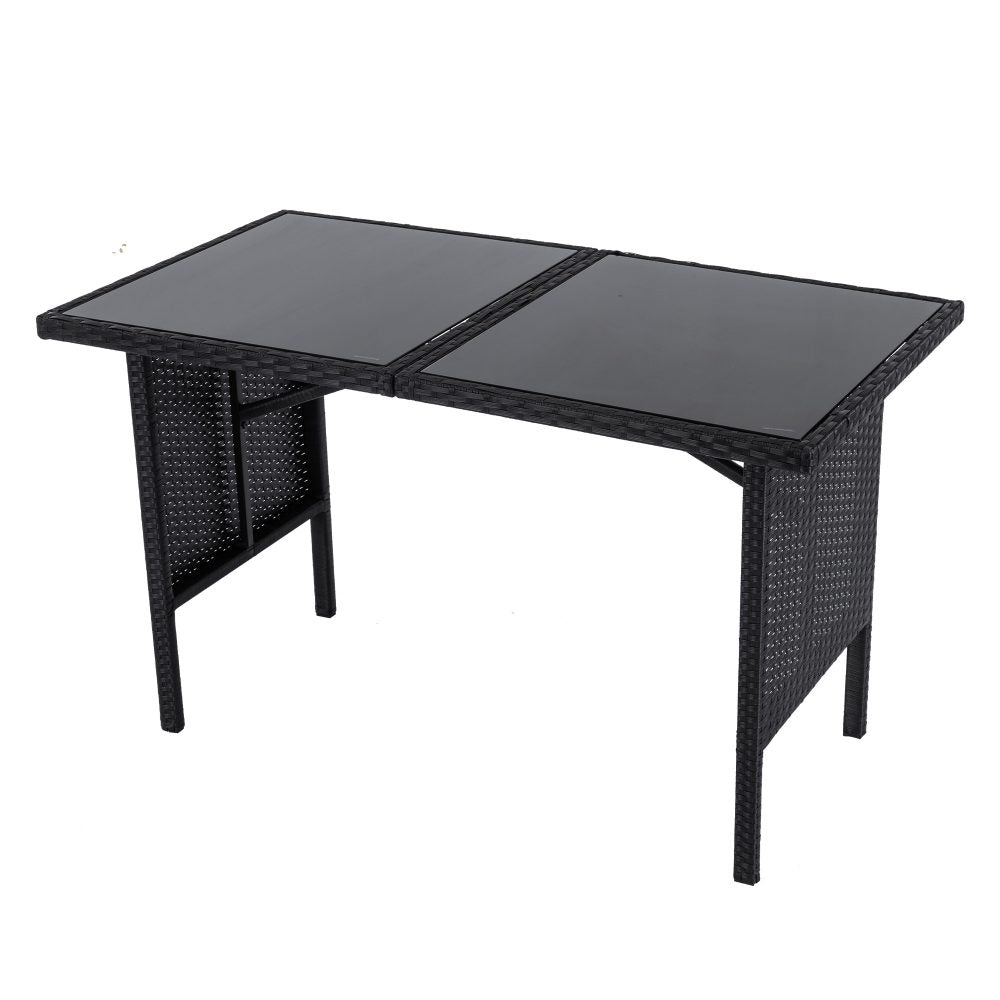 Ella 8-Seater Modular Outdoor Garden Lounge and Dining Set with Table and Stools in Black - Cosy Abode