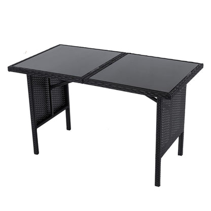 Ella 8-Seater Modular Outdoor Garden Lounge and Dining Set with Table and Stools in Black - Cosy Abode