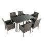 Rural Style Outdoor Grey Wicker 6 Seater Dining Set - Cosy Abode