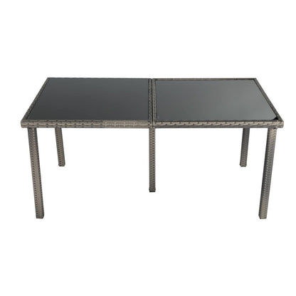 Rural Style Outdoor Grey Wicker 6 Seater Dining Set - Cosy Abode