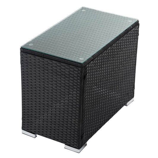 Wicker End Table - Black - Cosy Abode