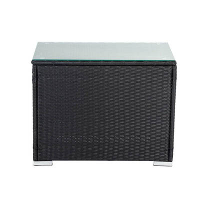 Wicker End Table - Black - Cosy Abode