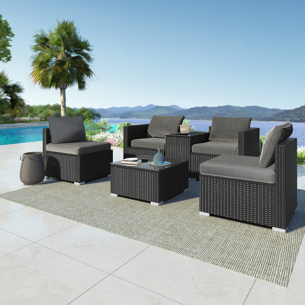 Modular Outdoor Wicker Lounge Set - Cosy Abode