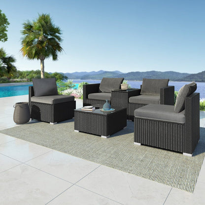 Modular Outdoor Wicker Lounge Set - Cosy Abode