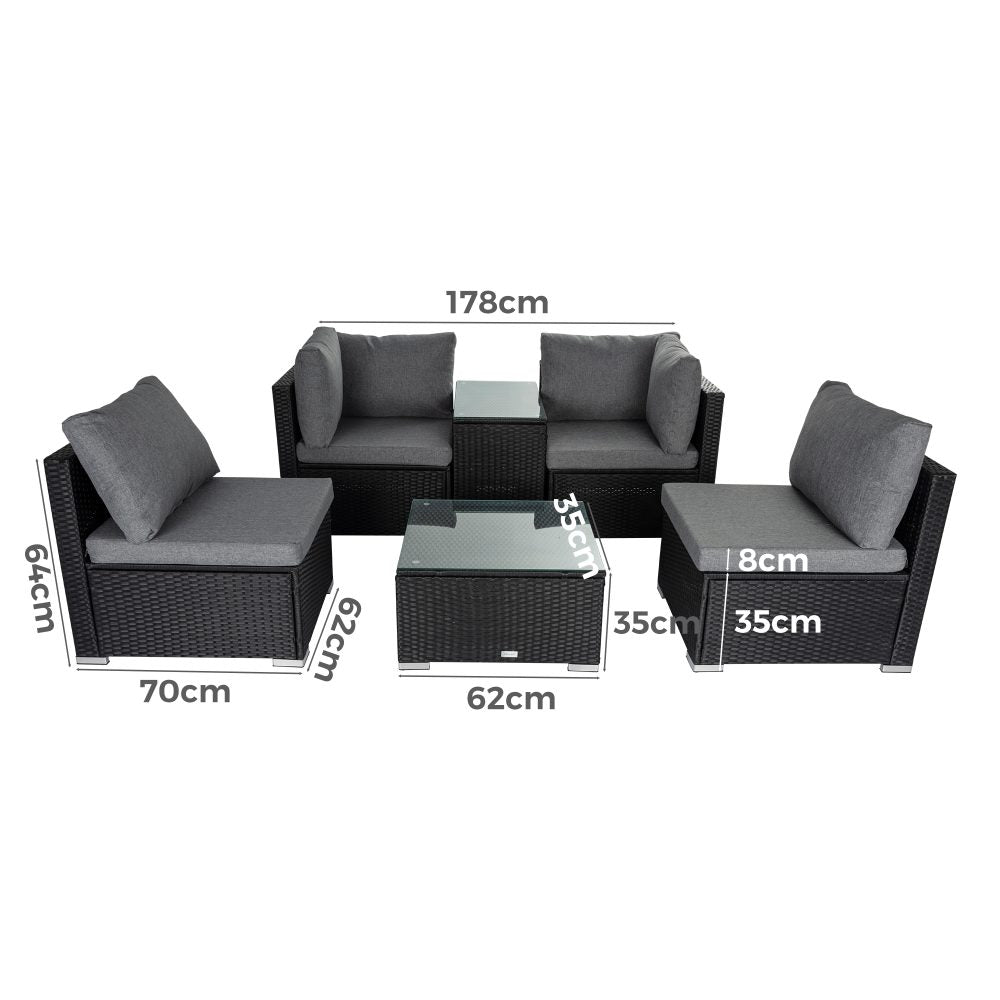 Modular Outdoor Wicker Lounge Set - Cosy Abode