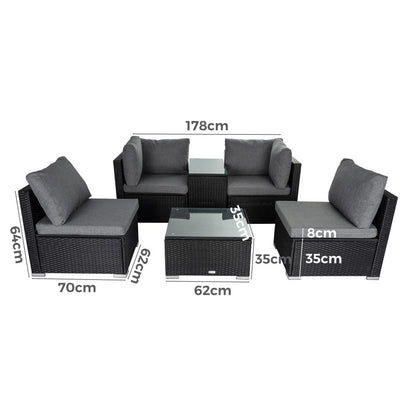 Modular Outdoor Wicker Lounge Set - Cosy Abode