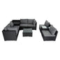 Modular Outdoor Lounge Set-9pcs Sofa, Armchairs and Coffee Table - Cosy Abode