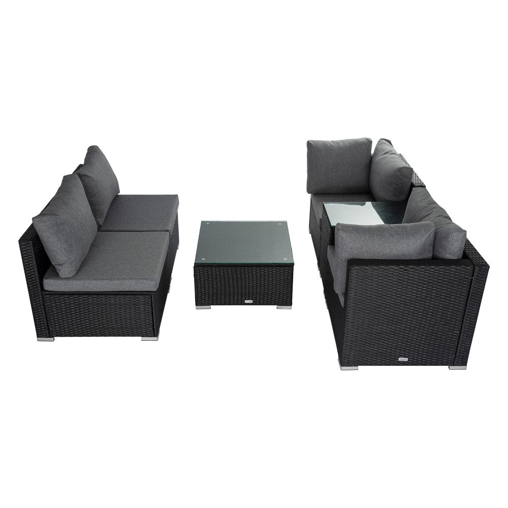 Modular Outdoor Lounge Set-9pcs Sofa, Armchairs and Coffee Table - Cosy Abode