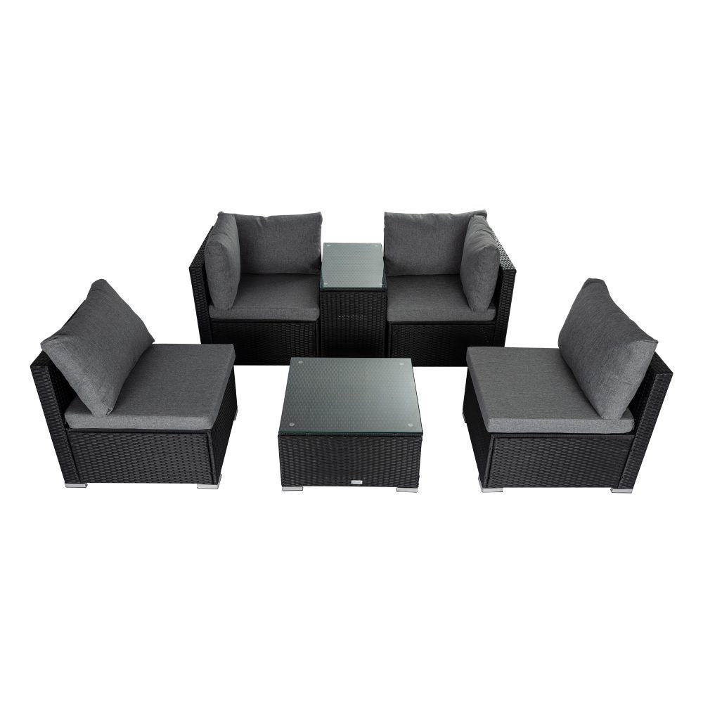 Modular Outdoor Lounge Set-9pcs Sofa, Armchairs and Coffee Table - Cosy Abode