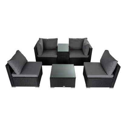 Modular Outdoor Lounge Set-9pcs Sofa, Armchairs and Coffee Table - Cosy Abode