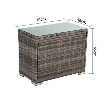 Wicker End Table - Grey - Cosy Abode