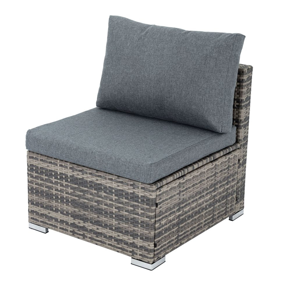 Outdoor Modular Lounge Sofa with Wicker End Table Set - Cosy Abode