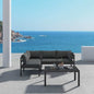 Minimalist 5 Piece Outdoor Lounge Setting - Charcoal Grey - Cosy Abode