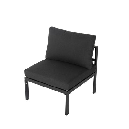 Minimalist 5 Piece Outdoor Lounge Setting - Charcoal Grey - Cosy Abode