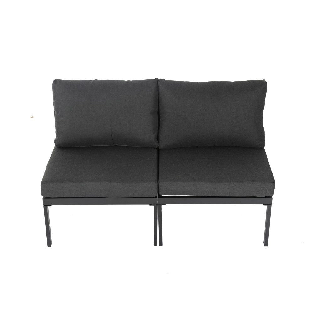 Minimalist 5 Piece Outdoor Lounge Setting - Charcoal Grey - Cosy Abode