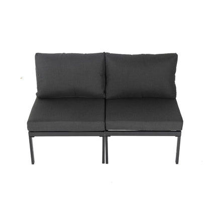 Minimalist 5 Piece Outdoor Lounge Setting - Charcoal Grey - Cosy Abode