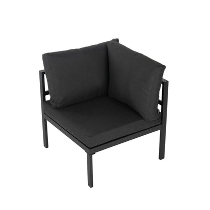Minimalist 5 Piece Outdoor Lounge Setting - Charcoal Grey - Cosy Abode