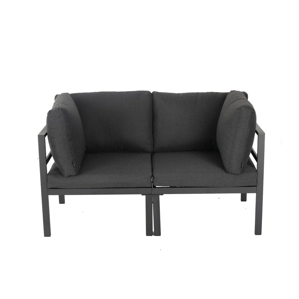 Minimalist 7 Piece Outdoor Lounge Setting - Charcoal Grey - Cosy Abode