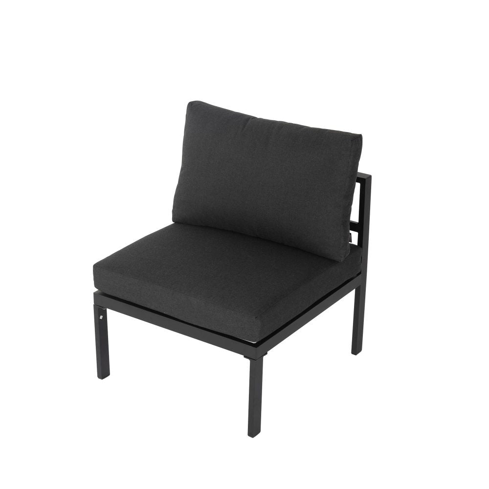 Minimalist 7 Piece Outdoor Lounge Setting - Charcoal Grey - Cosy Abode