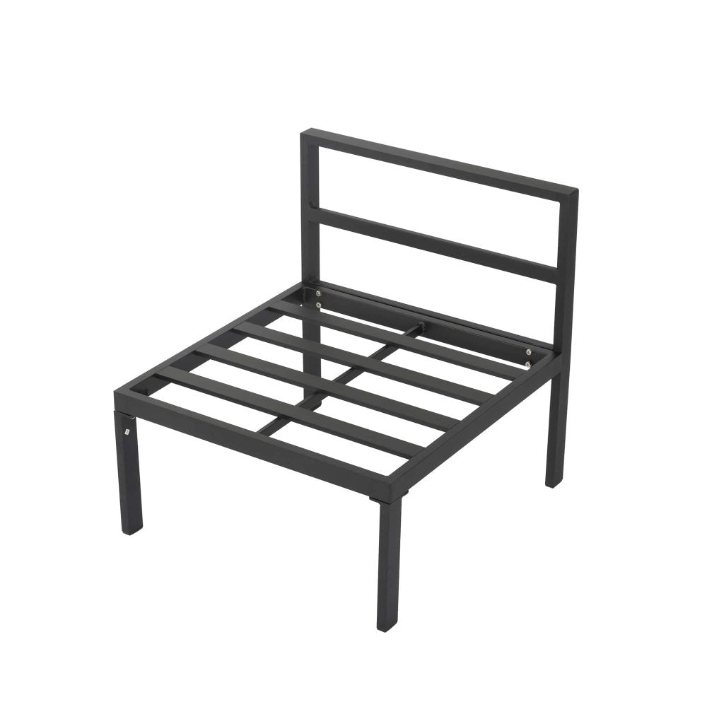 Minimalist 7 Piece Outdoor Lounge Setting - Charcoal Grey - Cosy Abode