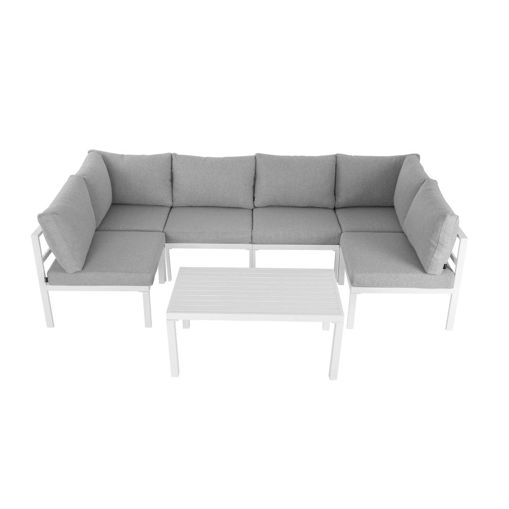 Outdoor White Modern 7 Piece Lounge Set - Cosy Abode