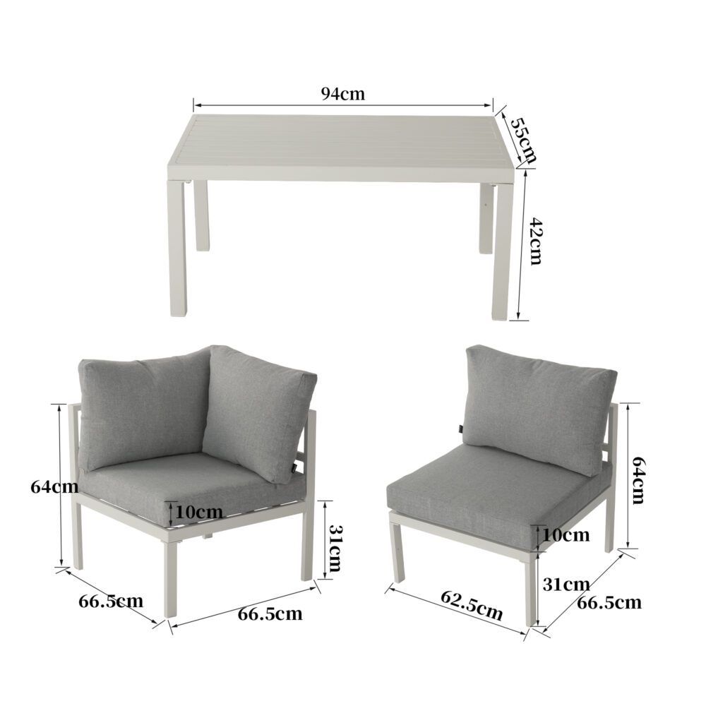 Outdoor White Modern 7 Piece Lounge Set - Cosy Abode