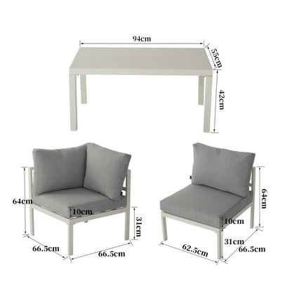 Outdoor White Modern 7 Piece Lounge Set - Cosy Abode