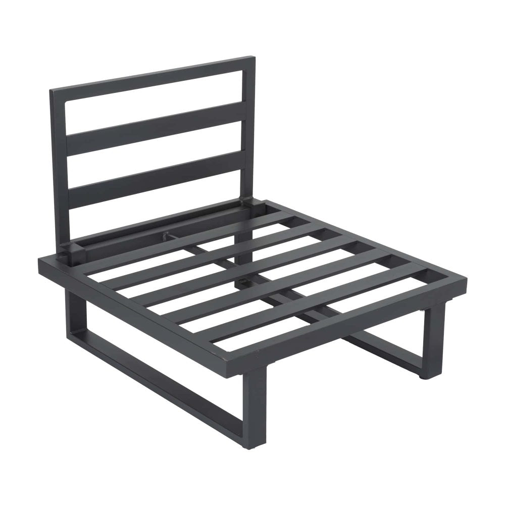 Modern Outdoor 7 Piece Lounge Set with Slatted Polywood Design Tables - Cosy Abode