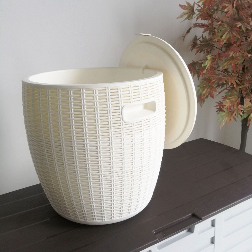 White Outdoor Bar Stool with Storage - Cosy Abode