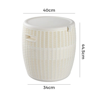 White Outdoor Bar Stool with Storage - Cosy Abode