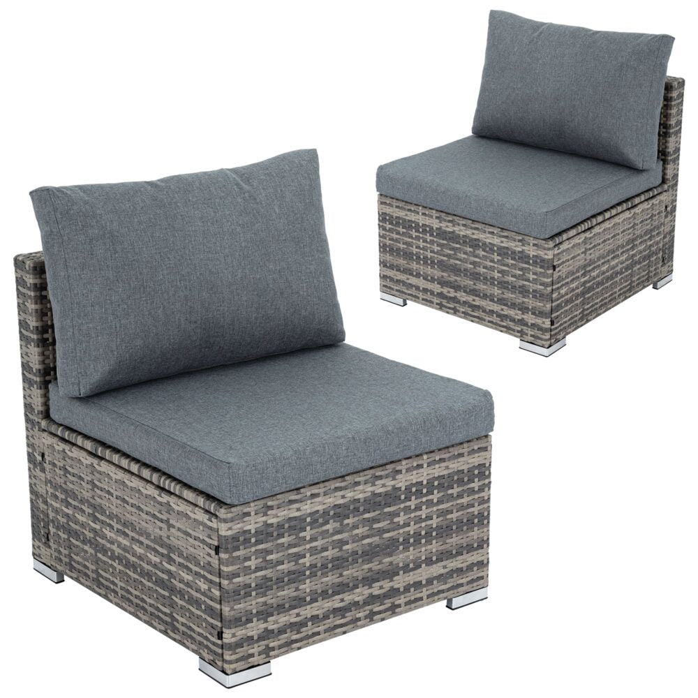 Grey Armless Outdoor Sofa Set - Cosy Abode