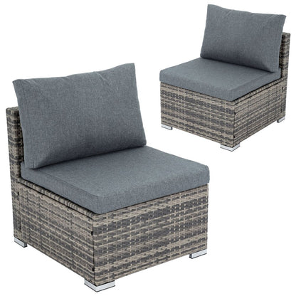 Grey Armless Outdoor Sofa Set - Cosy Abode