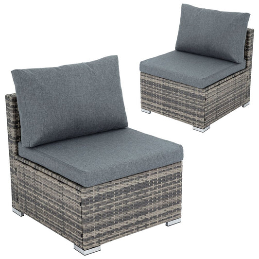 Grey Armless Outdoor Sofa Set - Cosy Abode