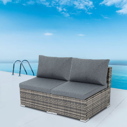 Grey Armless Outdoor Sofa Set - Cosy Abode