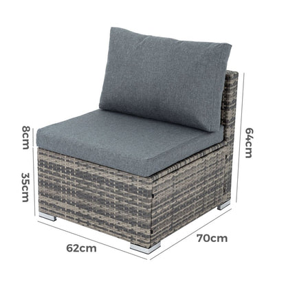 Grey Armless Outdoor Sofa Set - Cosy Abode