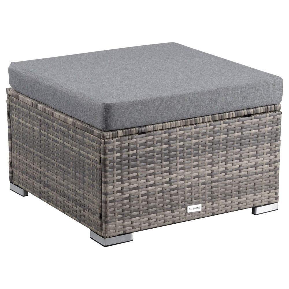 Outdoor wicker ottoman in Grey - Cosy Abode