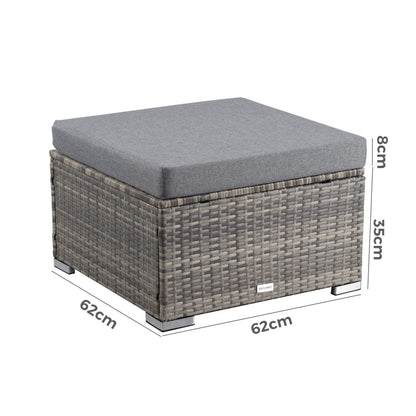 Outdoor wicker ottoman in Grey - Cosy Abode