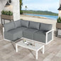 Four-Seat Alfresco Harmony Set – Charcoal Grey - Cosy Abode