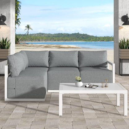 Four-Seat Alfresco Harmony Set – Charcoal Grey - Cosy Abode